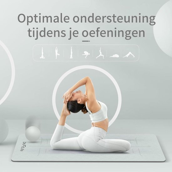 FitLife yogamat van TPE 183 x 61 x 06 cm - gymnastiekmat met antislip - milieuvriendelijke fitnessmat met oriëntatielijnen van FitLife — afbeelding 5