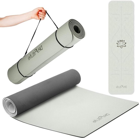 FitLife yogamat van TPE 183 x 61 x 06 cm - gymnastiekmat met antislip - milieuvriendelijke fitnessmat met oriëntatielijnen van FitLife — afbeelding 2