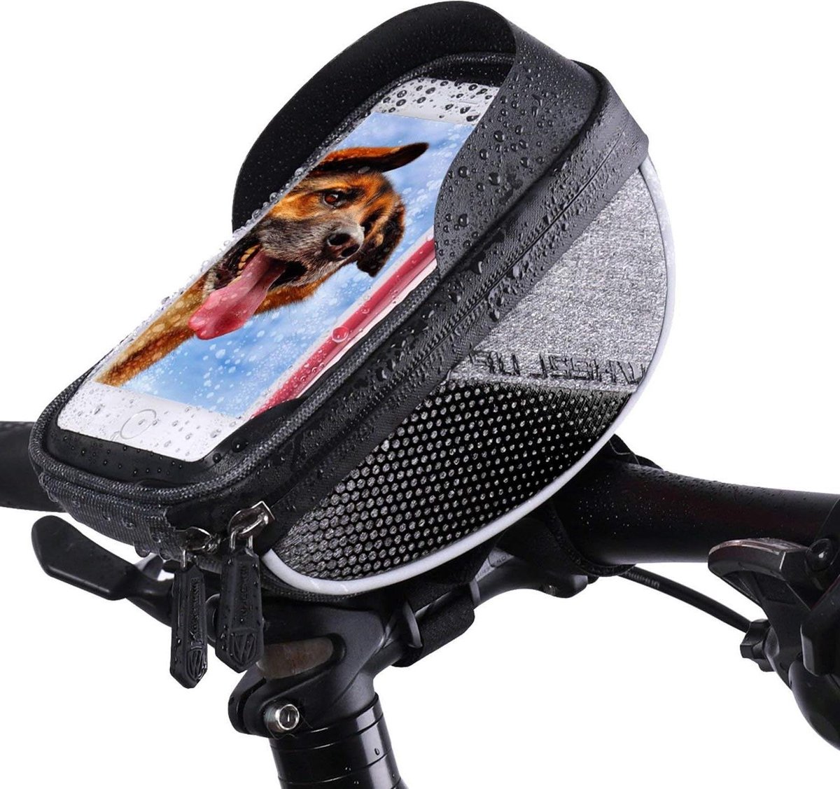 Stuur Tas Waterdicht | Fiets Telefoon Houder | Front Top Buis Pouch | Frame Tas | Fiets Telefoon Mount Stand voor iPhone XS MAX XR X 8 7 6 S Plus Samsung Smartphones - 6 Inch