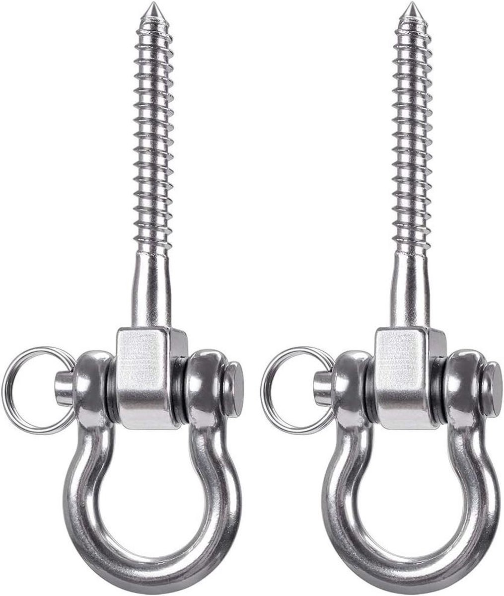 900 kg capaciteit 304 roestvrij staal heavy duty plafondhaken - schommelhaken - ophanghaken - schroeven - houten yoga hangstoel - bokszak - hangmat - stoel - kogellagers - gym - 2 stuks