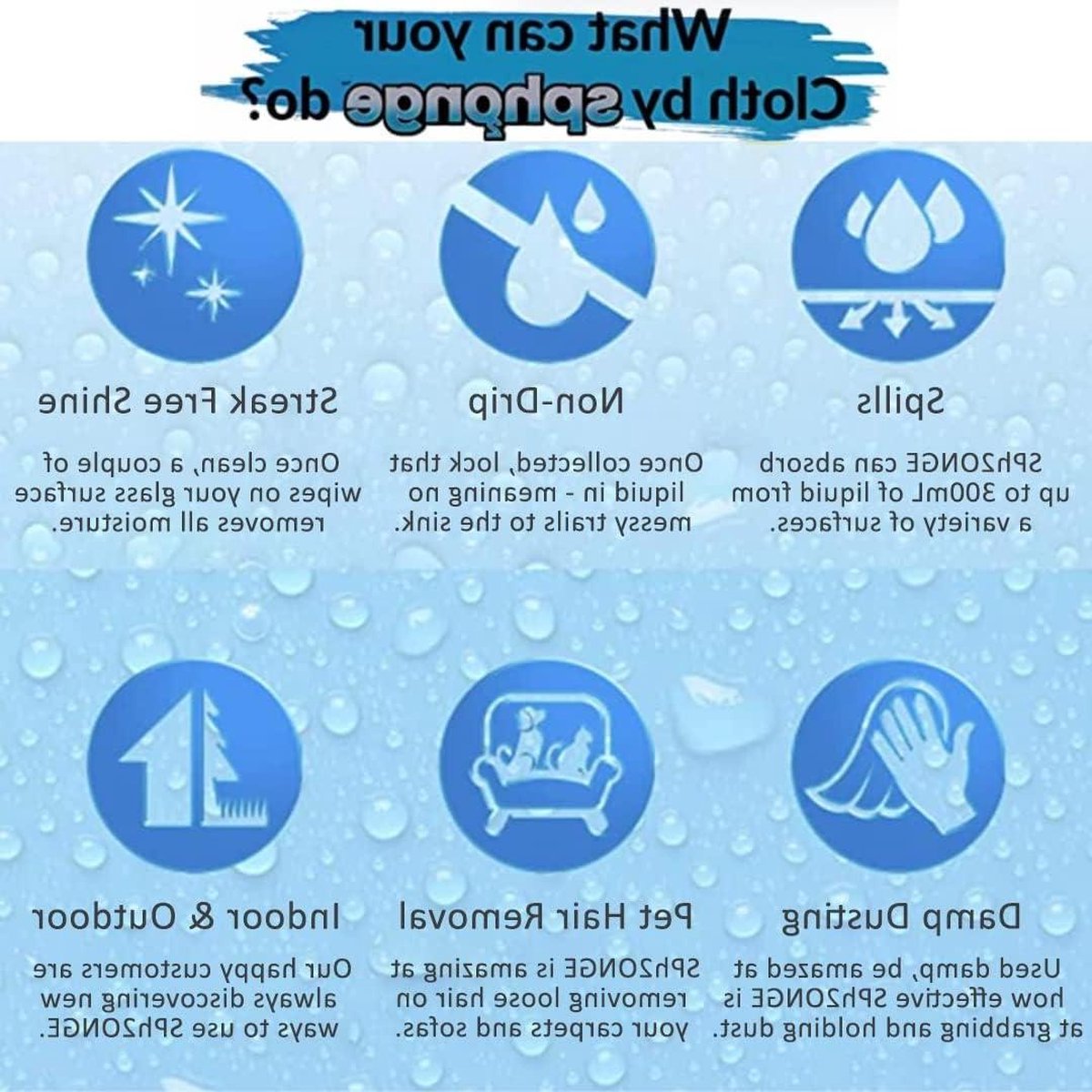 Sponset voor thuis en in de auto - super absorberende sponzen - druppelvrij - absorbeert tot 10 x gewicht - voor gebruik op elk oppervlak - perfect voor thuisgebruik - vloeistof en stof Sponzen schoonmaak