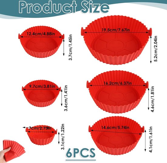Silicone Vormen Voor Airfryer - 3 Holtes Cupcake Bakvorm