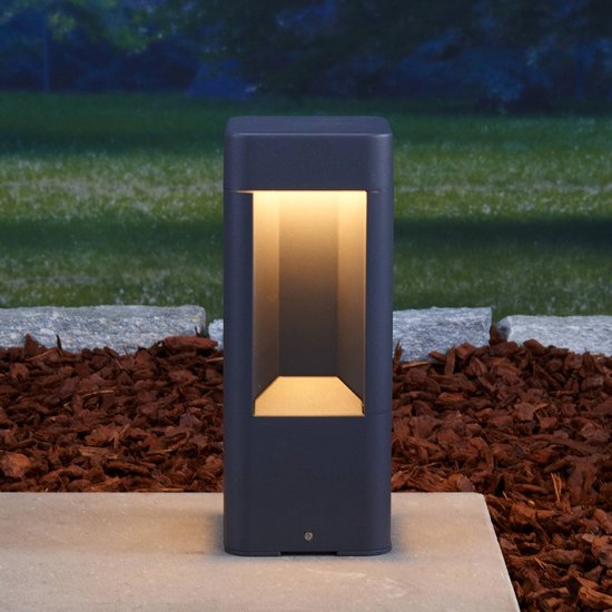 Lucande - Lampe d'extérieur LED - 1 lumière - Aluminium, polycarbonate - H : 30,5 cm - anthracite - Source lumineuse incluse