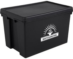 foto van Bestcharcoal Opbergbox Voor Bbq Houtskool Inclusief Deksel Zwart