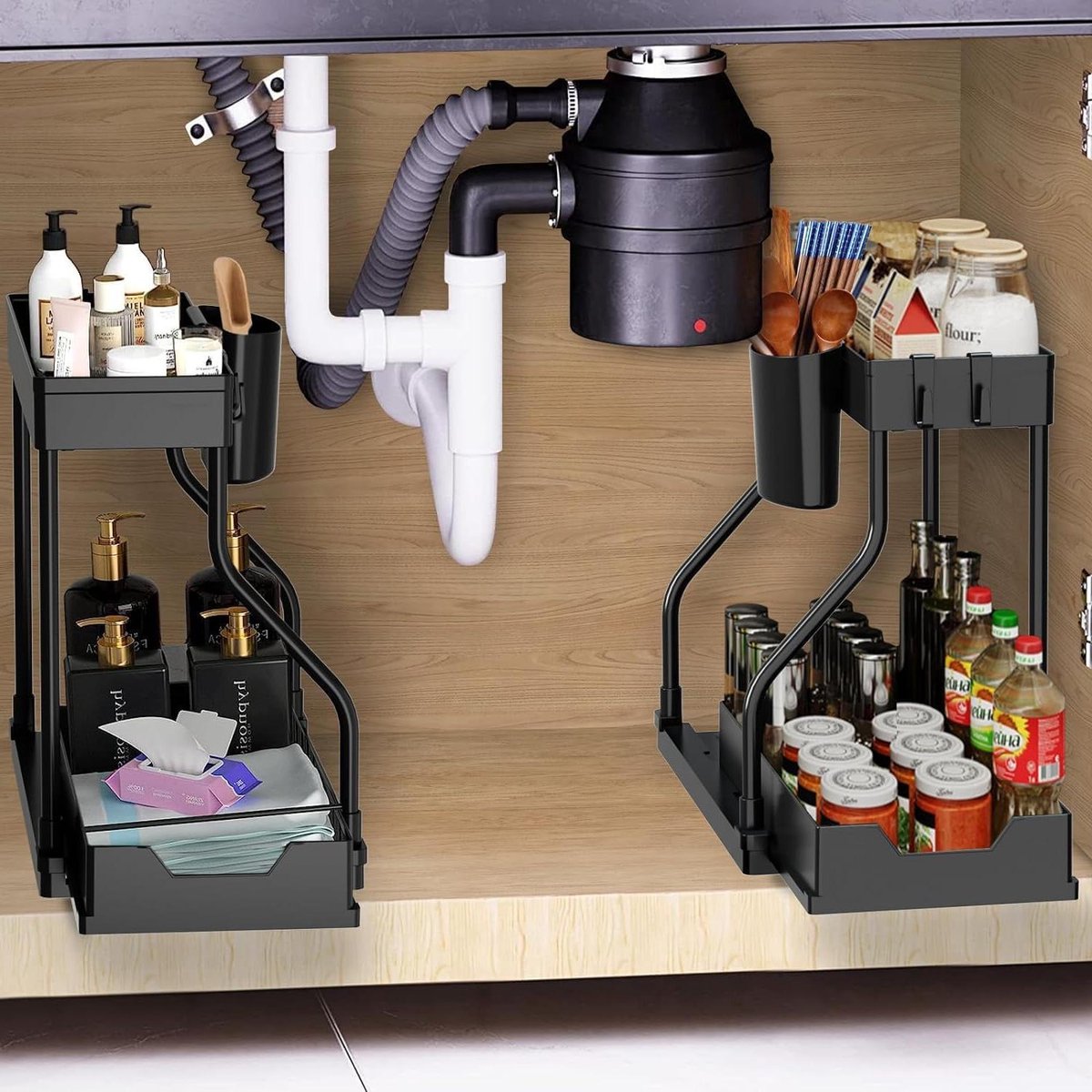 Uittrekbare Kast Organizer, Carbon staal Slide Out laden planken