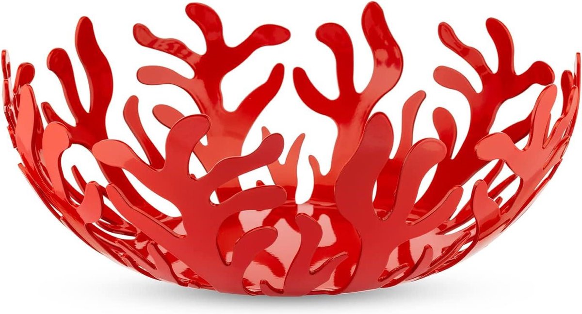 Fruitschaal, staal, kunsthars, 21 cm, rood, 29 cm