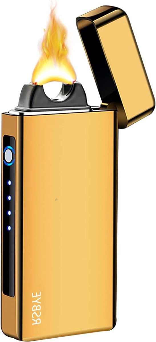 Goedkoopste Elektrische Aansteker - Oplaadbaar - Plasma - USB - Dikkere Boog - Voor Dames en Heren - Geschenkverpakking (Guld