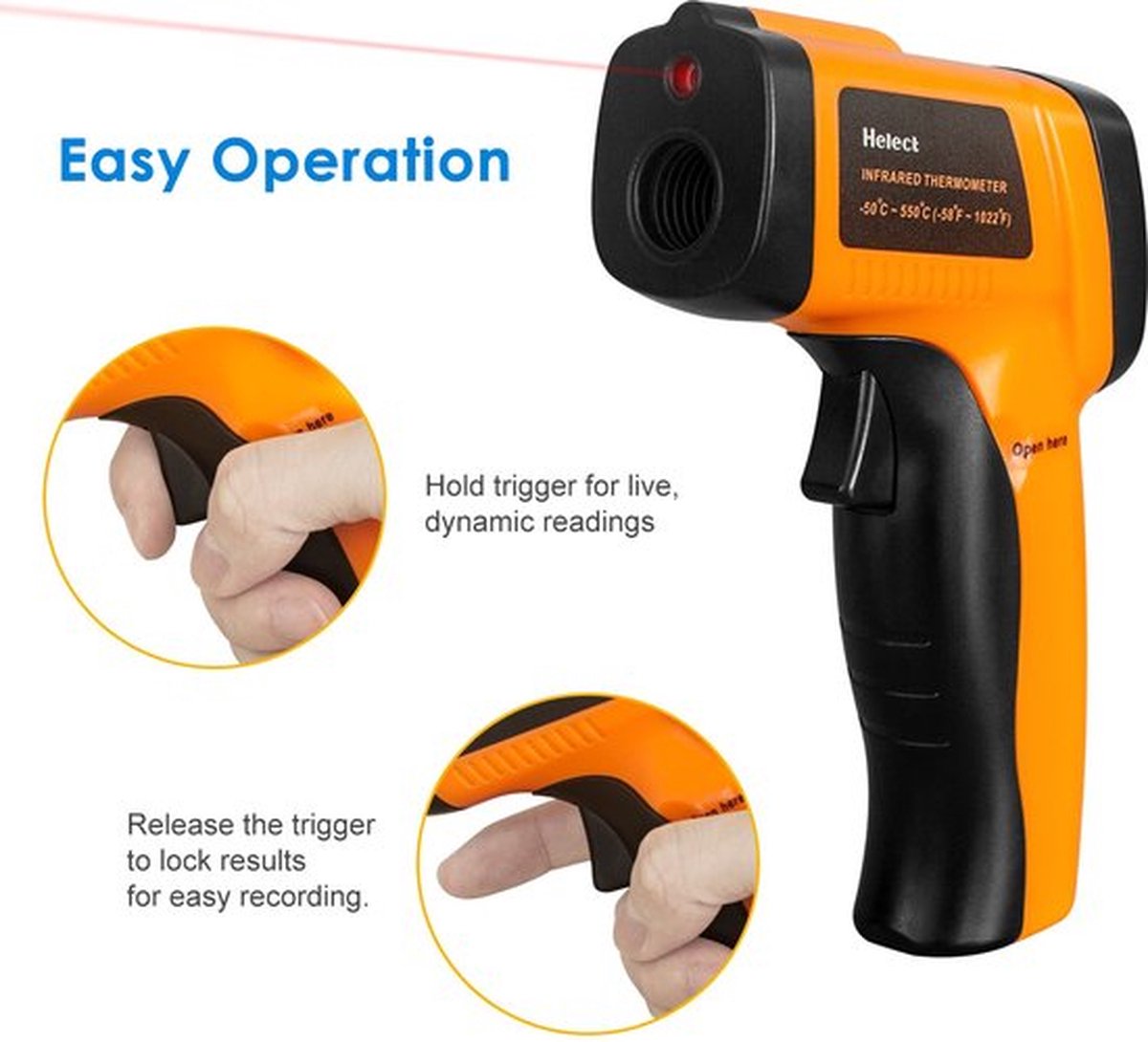 Strex Industriële Digitale Infrarood Thermometer Met Luchtvochtigheidsmeter Bereik 50 T M 600 C Infrarood Thermo Meter Warmtemeter
