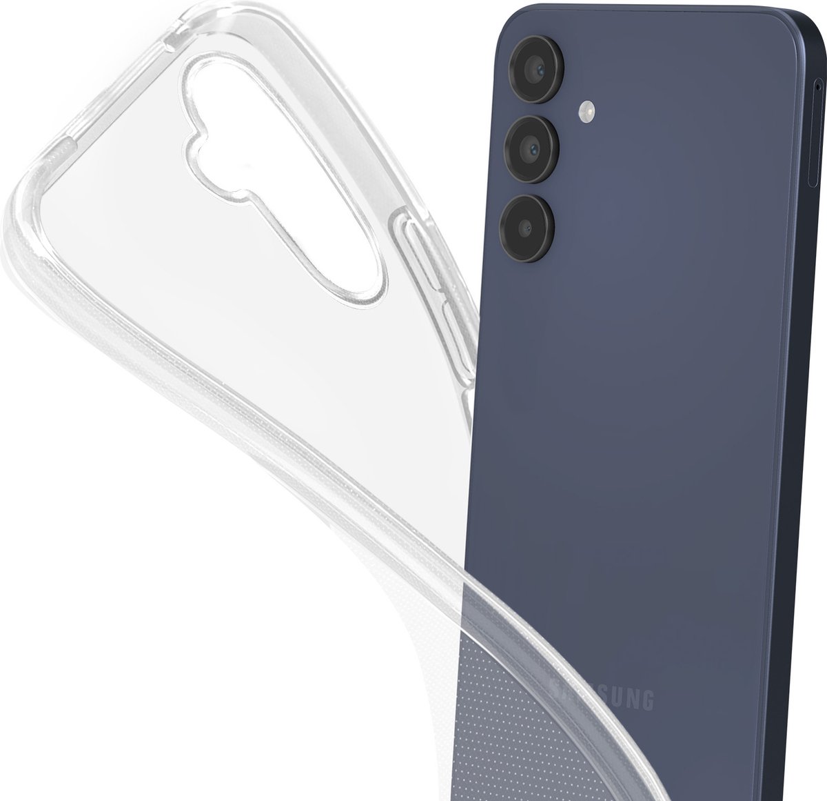 Mayaxess, Hoes Geschikt voor Samsung Galaxy A15 Zachte siliconenbescherming, Transparant