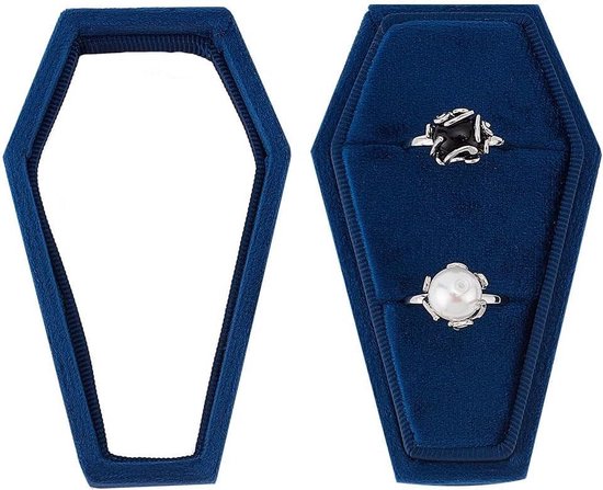 AIEX Fluwelen Ringdoos, Ring Box met Dubbele Sleuven