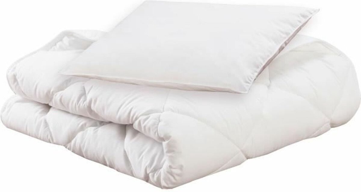 Biopakket Dekbed 100x140cm + kussen 40x60cm - MON P'TIT DODO - Warm - 100% Polyester Gesiliconiseerde holle vezel - 1 persoons