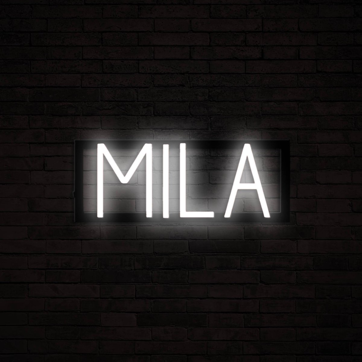 MILA - Neon LED Lamp Kinderkamer | SpellBrite | 38,62 x 16 cm | 6 Dimstanden & 8 Lichtanim