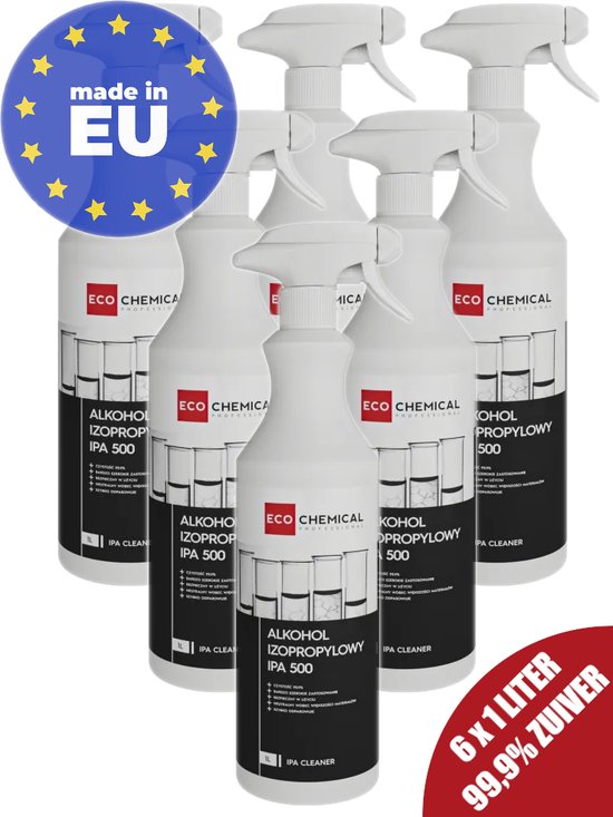 Foto: Isopropyl alcohol 99 zuiver 6 x 1 liter verstuiver sprayfles made in eu ipa isopropanol ruitenreiniger allesreiniger