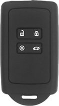 Somstyle Autosleutel Hoes Geschikt Voor Renault 4-Knops SmartKey - Siliconen - Zwart