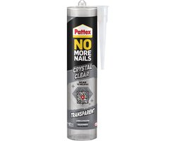 Pattex No More Nails Crystal 290 g Bouwkit | Transparant en geschikt voor Alle Materialen, Omstandigheden en Oppervlakken | Bestand tegen UV-stralen | Biedt Extra Hoge Eindsterkte