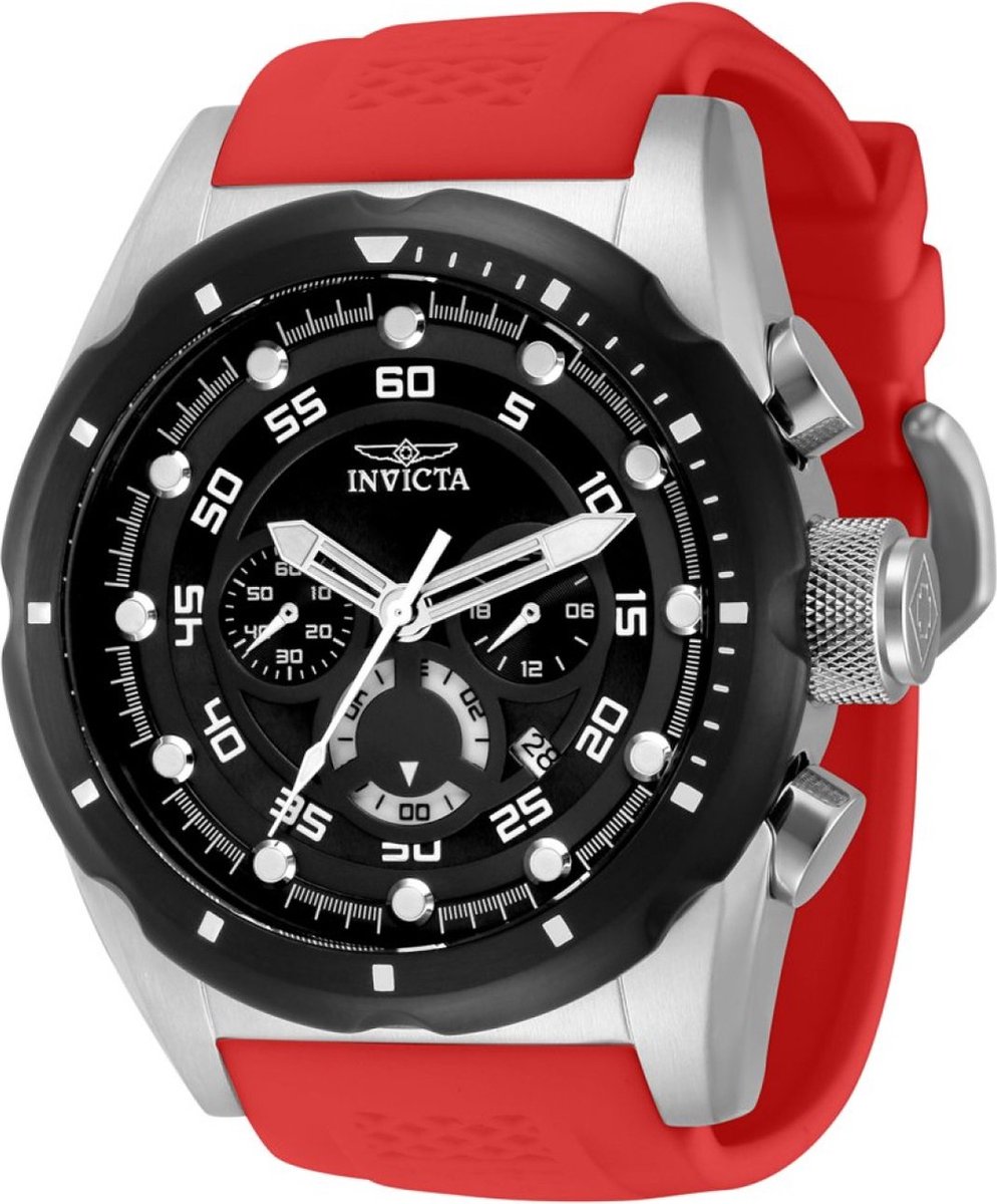 Invicta Speedway 41558 Heren Horloge - Waterdicht - Analoog - Quartz Uurwerk - Roestvrij Staal met zwarte Wijzerplaat - 50mm