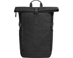 Notebook rugzak - zwart gemêleerd - 32 Liter - 47 x 30 x 16 cm - 17 inch laptop - gerecycled materiaal - praktisch - Halfar - Circle