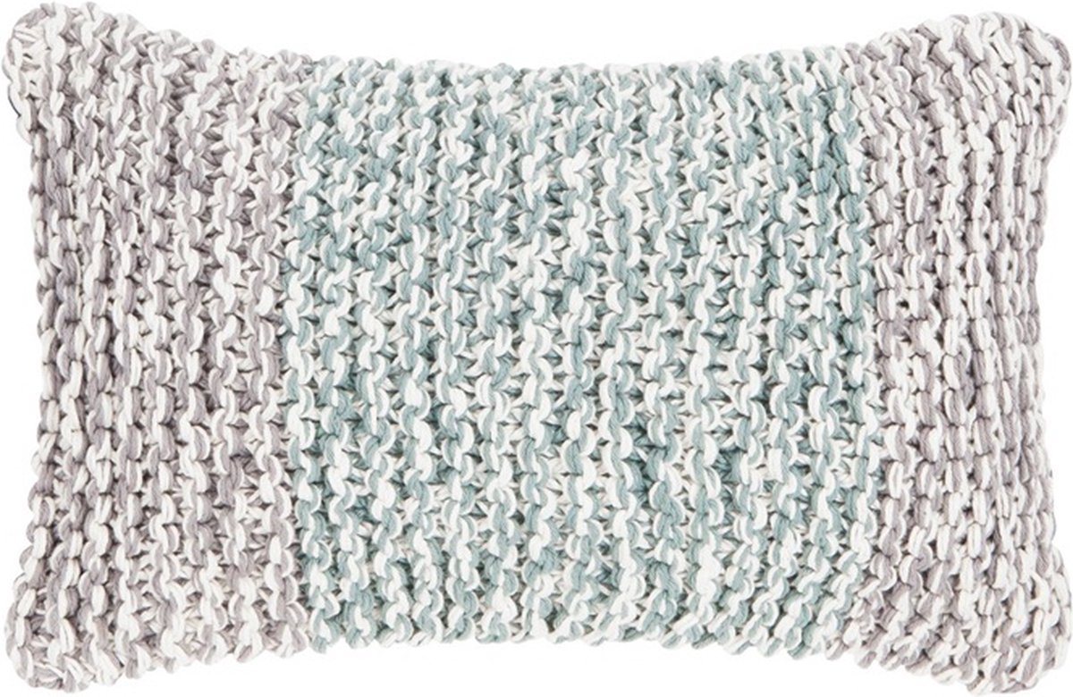 Linen & More Melange Knit Cloud Kussen | 30 X 50 | Sierkussen Voor Woonkamer Of Slaapkamer Wit