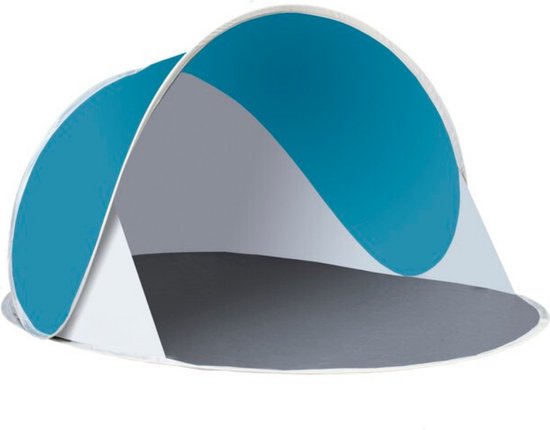 MOZY - Pop-up Strandtent - Grijs/Turquoise - 145 x 100 x 70 cm - met Draagtas - UV30 - UV Werend - UV Bescherming - Windbescherming van MOZY — afbeelding 2