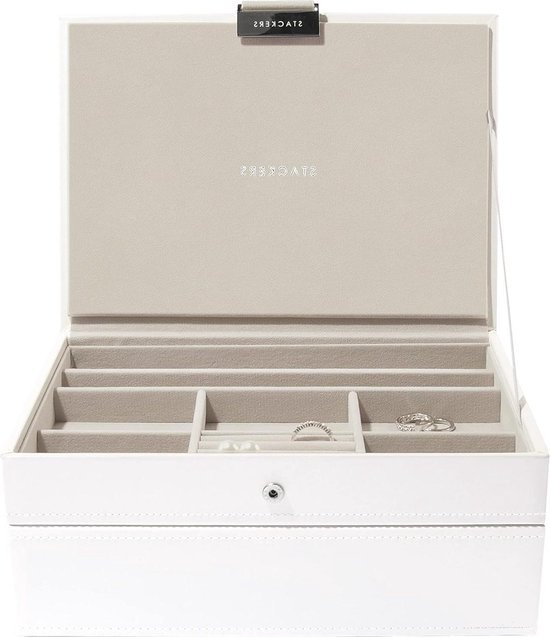 Stackers Zwarte klassieke medium juwelendoos, set van 4