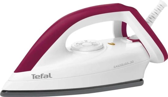 Tefal FS4030 Easygliss Strijkijzer met Durilium-Strijkzool - Droogstrijkijzer - 1200W - Wit/Donkerrood