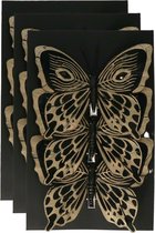 Othmar Decorations papillons sur clip - 9x pcs - noir - 12 cm - plastique - Décorations de Noël