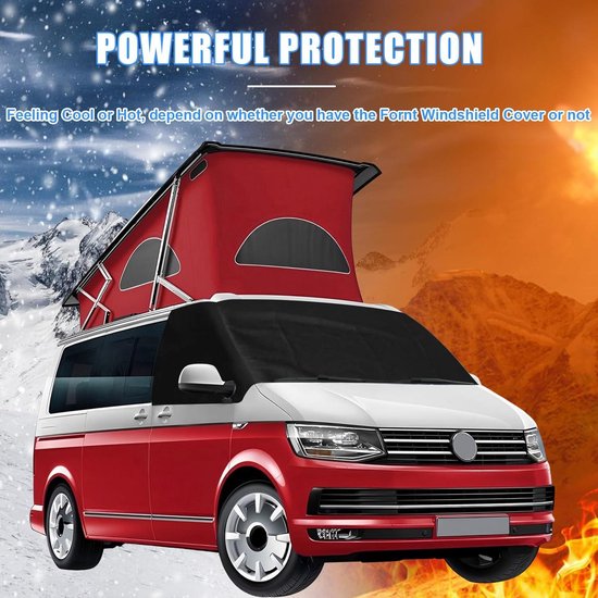 MaxAwe Frontscheibe Wrap Cover Für VW T6, 600D Oxford Gewebe Auto Windschutzscheiben Abdeckung Thermomatten Scheibenabdeckung Frontscheibe Fenster Wasserdicht Anti Uv Frost Ice