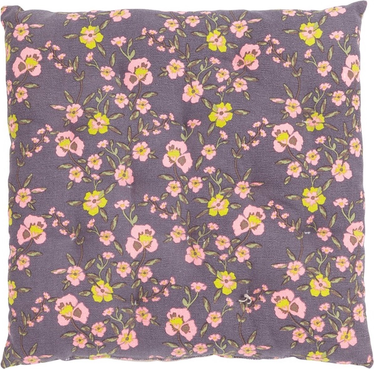 Linen & More Simple Flower Roze Groen Mattress | 40 X 40 | Sierkussen Voor Woonkamer Of Slaapkamer