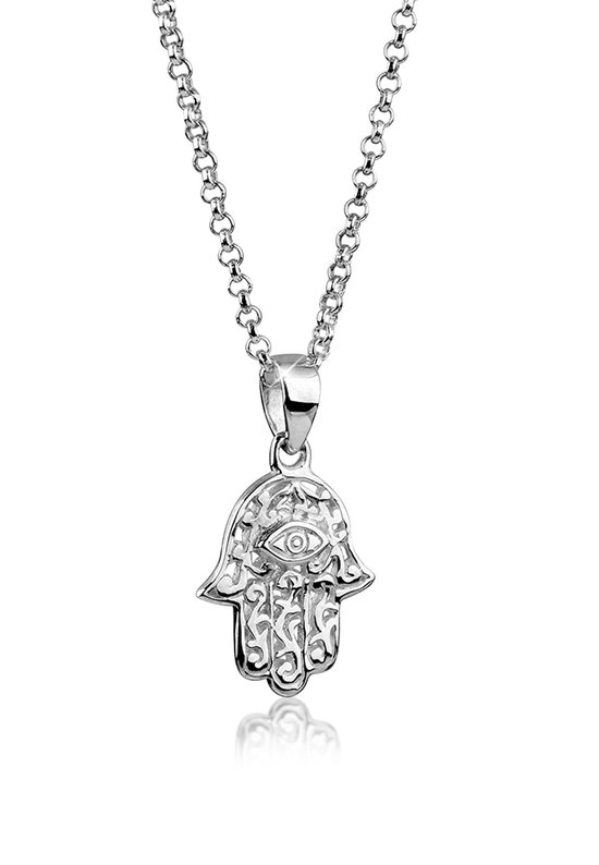 Nenalina - Halsketting - Hamsa Hand Symbol Ornament Anhänger 925 Silber - Dames