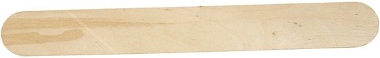 Naturelkleurig ijsstokje van hout, 20 x 2,5 cm.