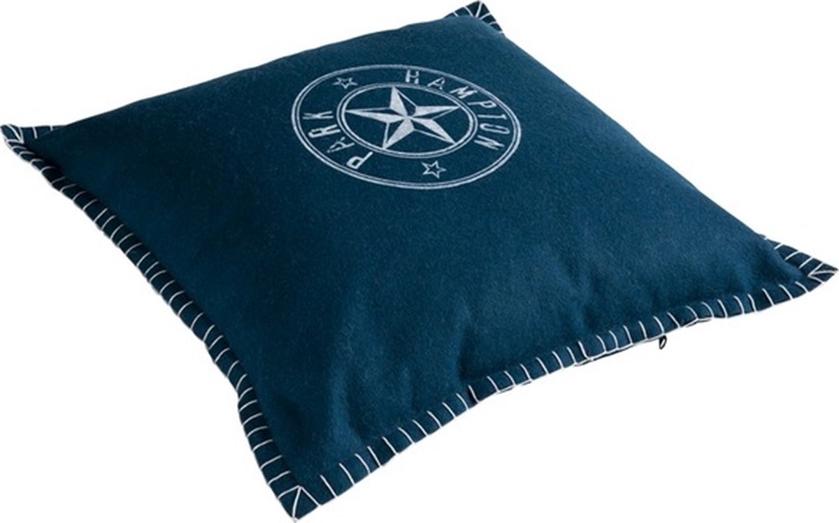 Linen & More Hampton Gevuld Kussen | 45 X 45 | Sierkussen Voor Woonkamer Of Slaapkamer Blauw