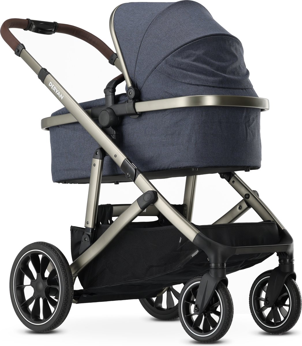 Deryan Evy V2 Kinderwagen 2in1 met Reiswieg en Zitje - Navy - afbeelding 2