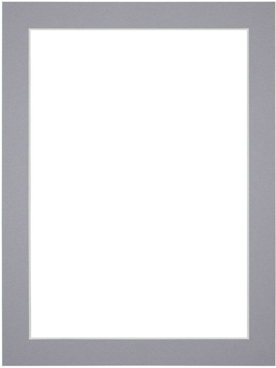 Passe-Partout Fotomaat 12x18 cm - Lijstmaat 18x24 cm - Grijs - Museumkarton - Fotolijst niet inbegrepen