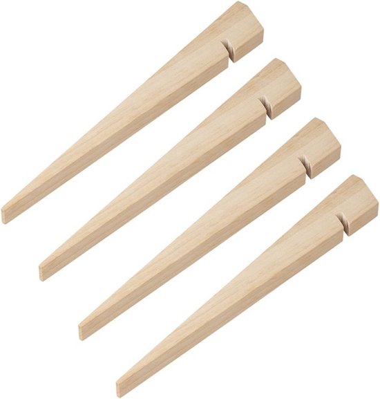 ProPlus Tentharing - 30 cm - Zandharing - Lichtgewicht - Stormharingen - Grondharing - Tentpennen - Tentverankering - voor Tenten - Hout - 4 stuks - Bruin