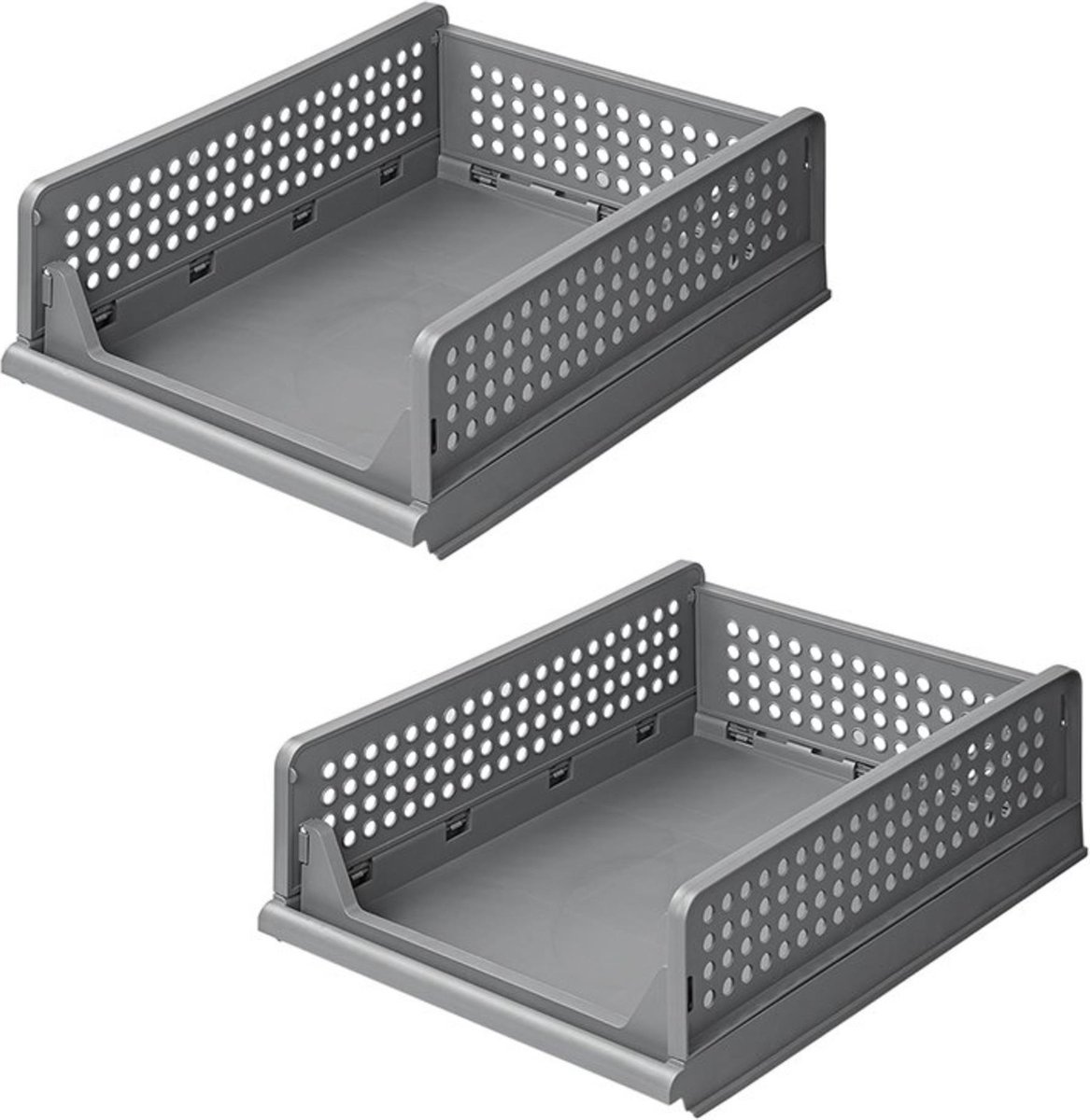 ProPlus Keukenorganizer – 43 x 33,5 x 14 cm – 2-laags – Stapelbaar & Opvouwbaar – Opbergbak – voor Kast, Kleding, Bureau – Opbergrek - Organisator