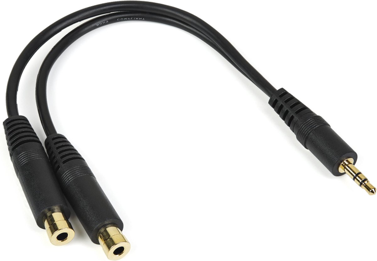 Audio Jack (3.5 mm) Splitter Cable Startech MUY1MFF Black 0,15 m