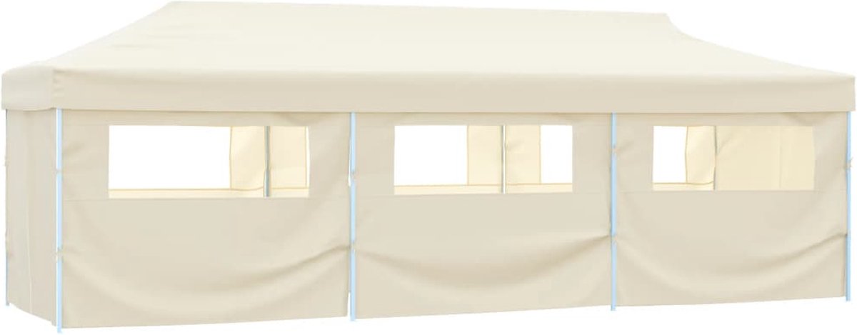 Vidaxl Vouwtent Pop-up Met 8 Zijwanden 3x9 M Crème