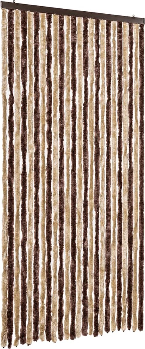 vidaXL - Vliegengordijn - 100x230 - cm - chenille - beige - en - lichtbruin