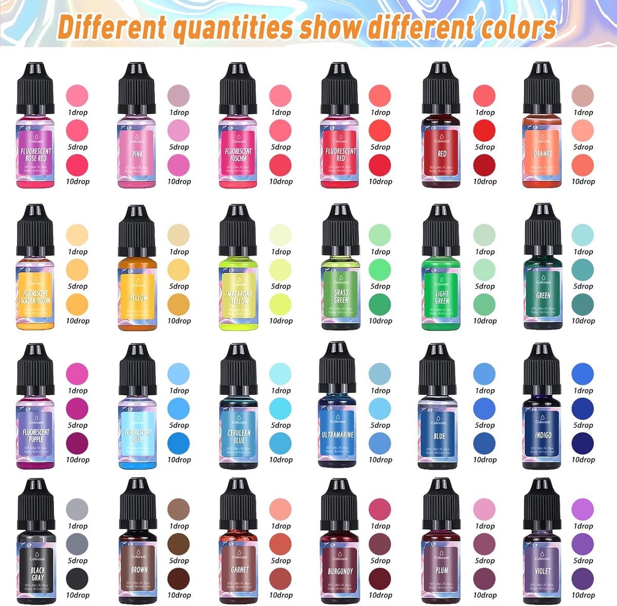 Heveer Kaarsenverf, kaarsenwas, doe-het-zelf, waxkleuren, voor sojawas, bijenwas, palmwas, 12 kleuren, 5 g/kleur