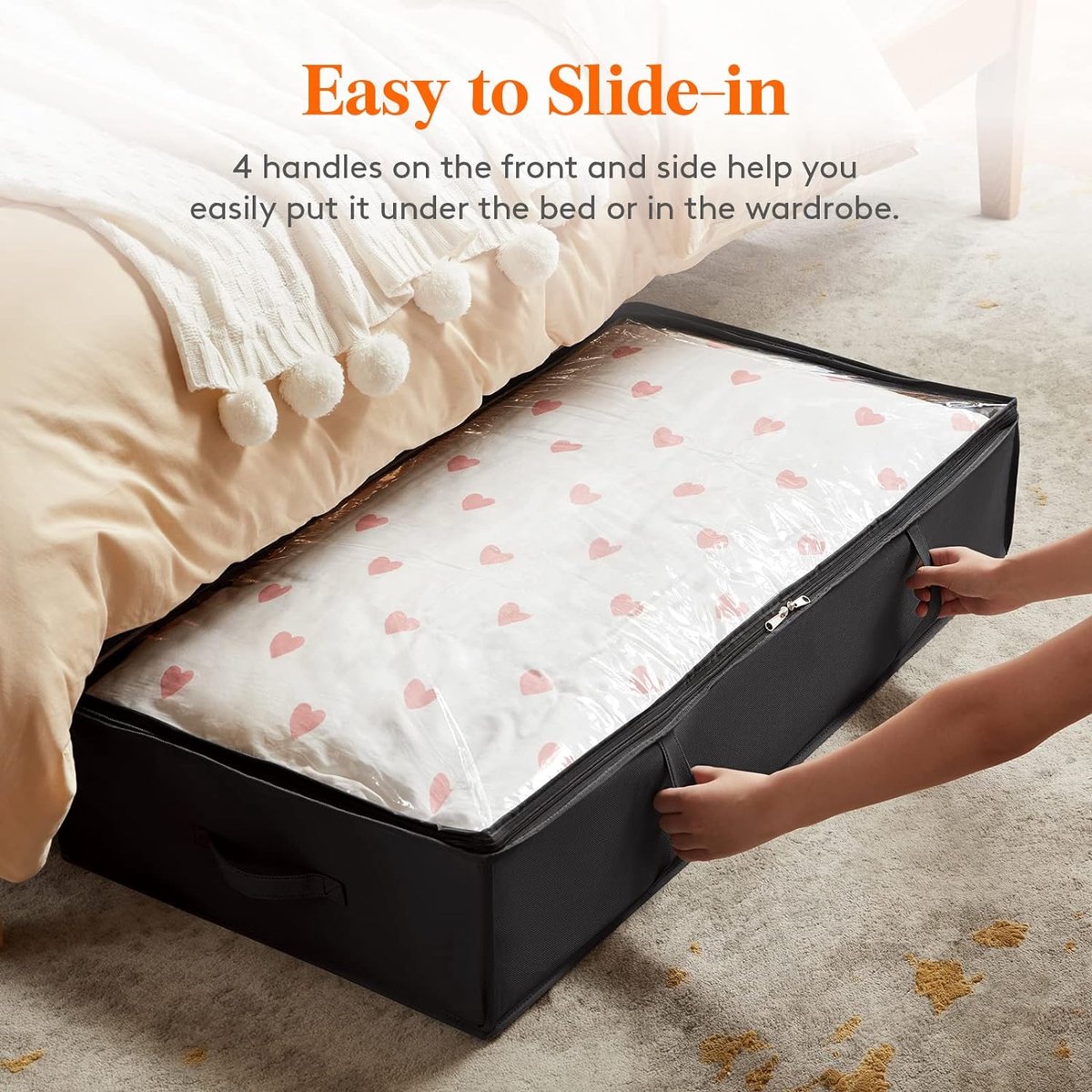 Five® Vacuüm opbergdoos onder het bed - Grijs - Met deksel & Opvouwbaar