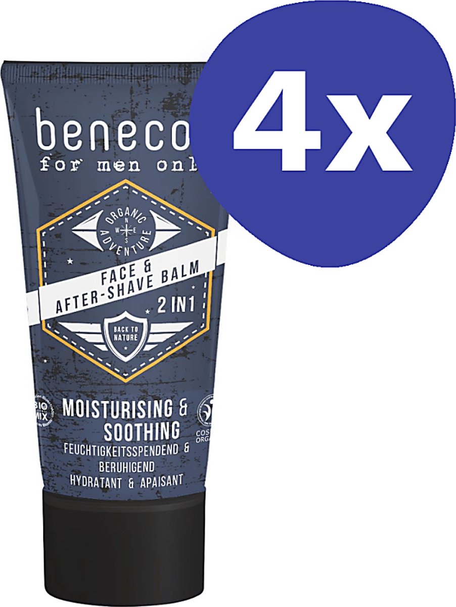 Benecos For Men Only Face & Aftershave Balm 2in1 (4x 50ml)