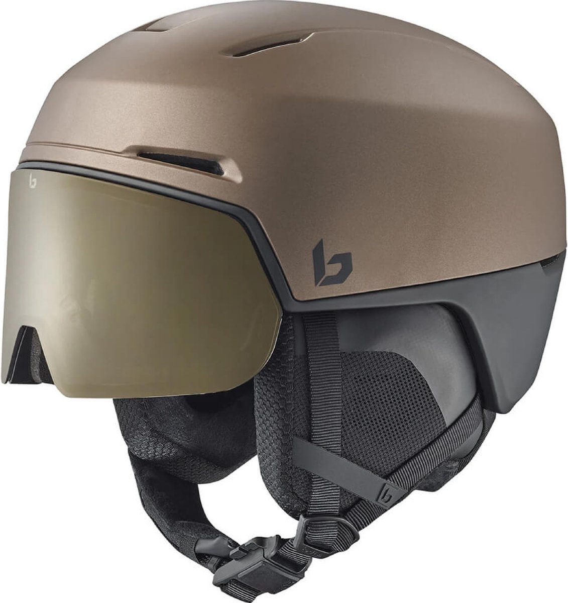 Bollé X-Fusion Skihelm Met Vizier | Tungsten Black Matte | Photochromic Gold Cat. 1-3 | Maat: 52 - 55 cm