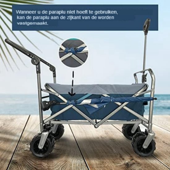 Bolderkar Met Dak - Kinderenvervoer Met Duwstang - Opvouwbaar van Dinghy — afbeelding 3