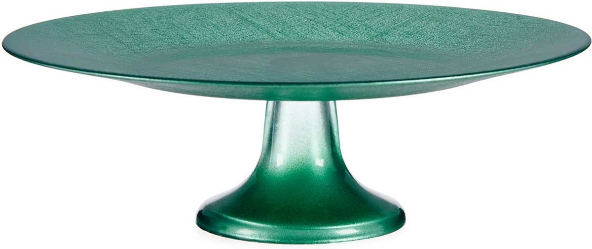 Vivalto Taartplateau - Groen - Glas - 33 x 9 x 33 cm