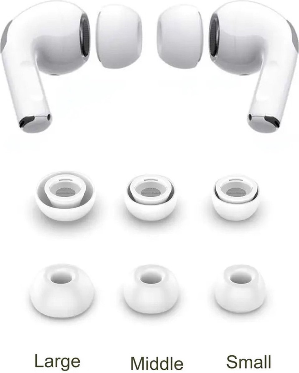 New Age Devi - Vervangende Oordopjes geschikt voor Apple Airpods Pro 12 - Maat SML