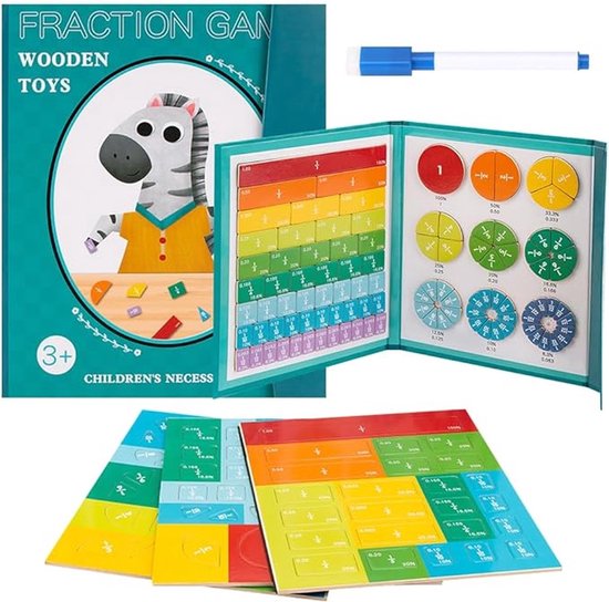 Montessori Speelgoed - Kinderen Magnetische Rekenen Leren - Kinderspeelgoed - Educatief Speelgoed - Edcutatieve Spellen - Breuken Leren - Speelgoed - Leerzame Spellen - Educatief Speelgoed 4 tot 6 jaar - Leer Tellen - Kerst - Kerst Cadeautjes