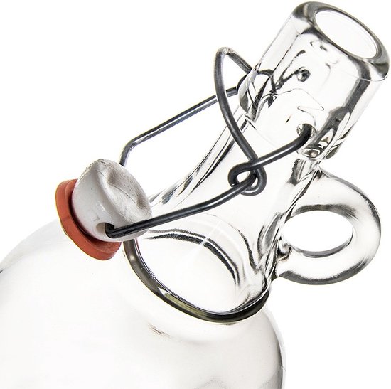 Vierkante glazen fles met plastic beugelsluiting 250ml - Kilner - Kookwinkel de Gruijter