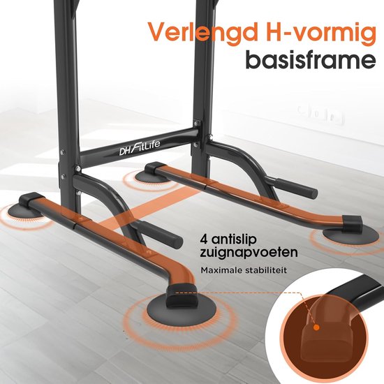 Pooboo C966S Power Tower Dip Station en Optrekstang voor Fitness