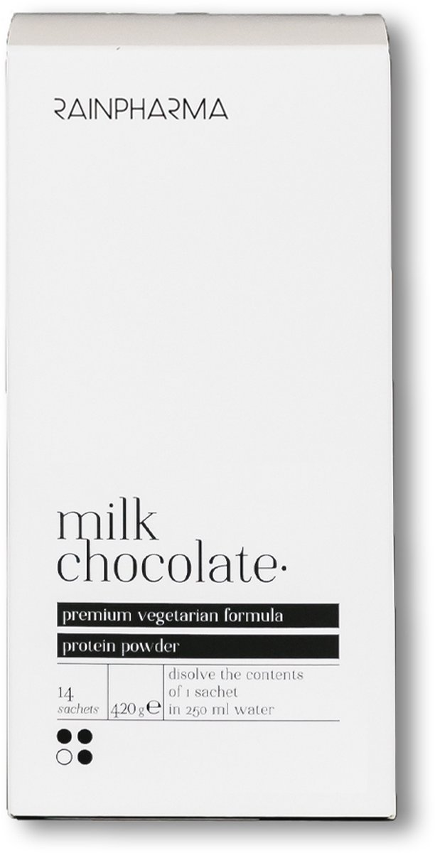 Goedkoopste RainPharma Milk Chocolate - 14 Zakjes - Eiwitshake - Vegetarisch - Whey Poeder