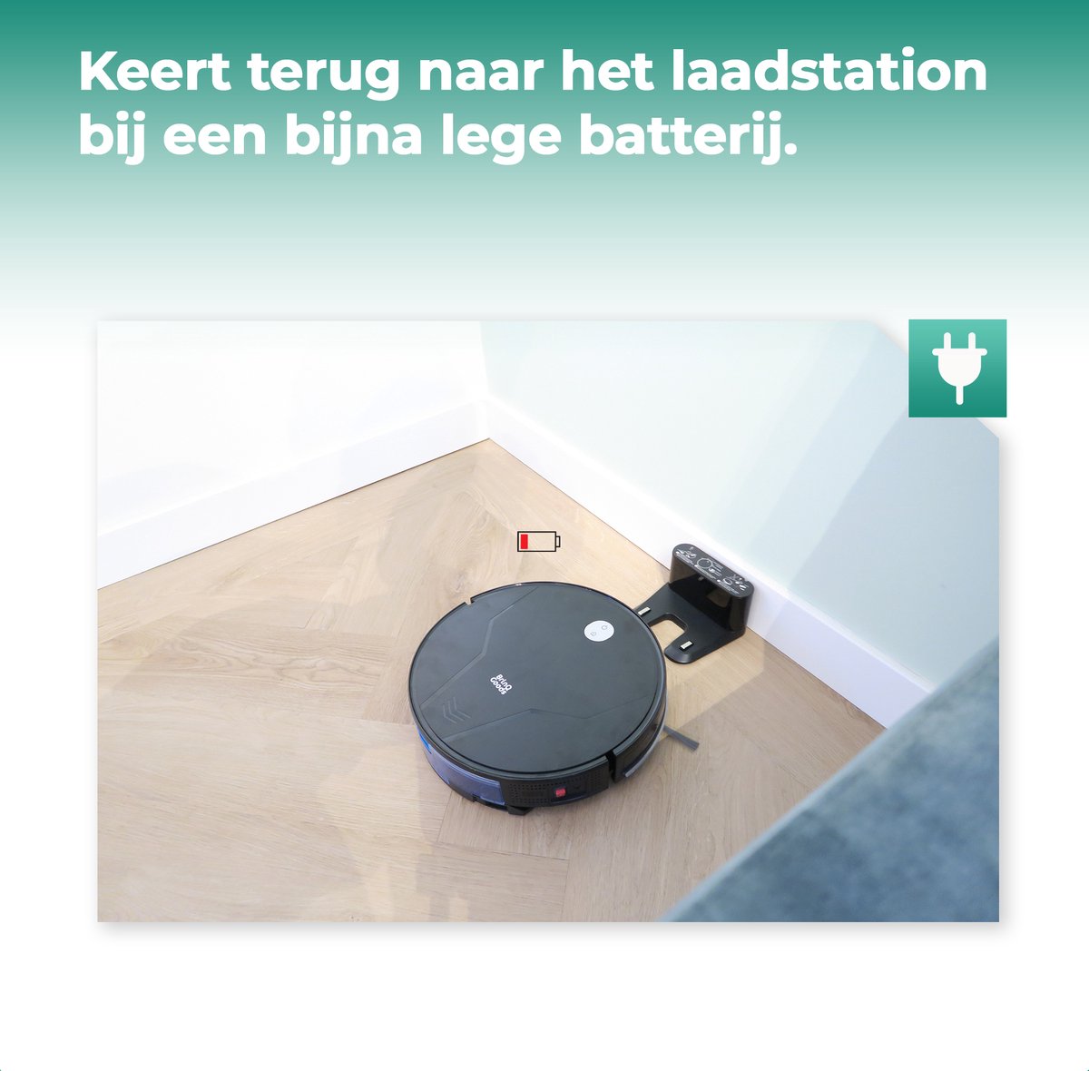BrinQ Goods - Krachtige Robotstofzuiger Met Dweilfunctie - Met Laadstation - Dweilrobot - Met Afstandsbediening En App - Geschikt voor Huisdieren - Slimme Navigatie — afbeelding 4
